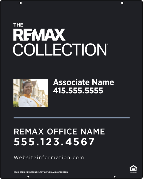 Collection Associate Name w Photo Hanging Sign Panel,  30h x 24w, Steel